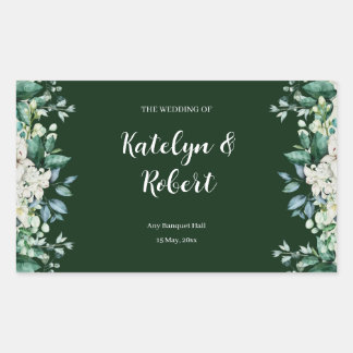 Green Watercolor Palette of love Wedding Rectangular Sticker