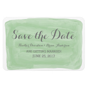 Green Watercolor Save the Date Magnet