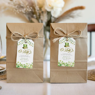 Green Watercolor Shamrock Baby Shower Gift Tags