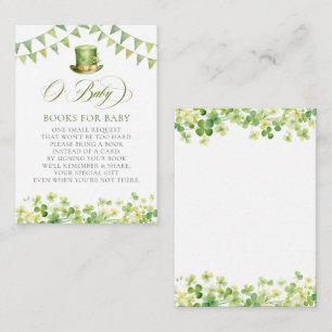Green Watercolor Shamrock Books For Baby Enclosure Card