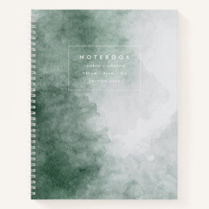 Green Watercolor Texture Notebook