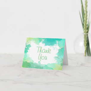 Green Watercolor Thank You Card