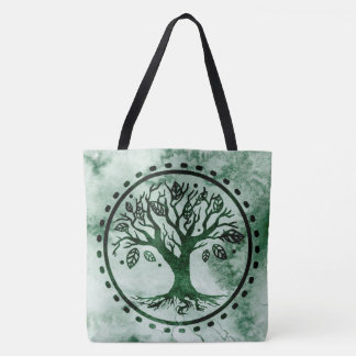 Green Watercolor Tree of Life Tote Bag