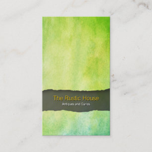 Green Watercolor Wash Retail Trade Business Card