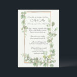 Green Watercolor Wedding Advice & Wishes<br><div class="desc">Pretty wedding cards for your guests to add their advice and well wishes. Pretty watercolor Eucalyptus leaves on a golden frame.  What a cute way to remember your special day.</div>