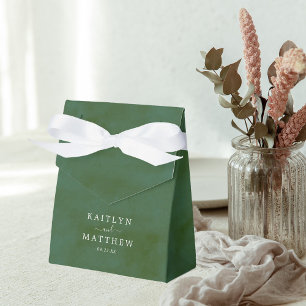 Green Watercolor Wedding Favour Box