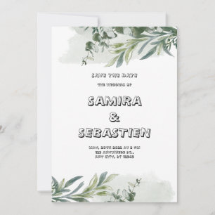 Green Watercolor Wedding Invitation