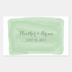 Green Watercolor Wedding Stickers