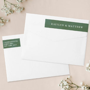 Green Watercolor Wedding Wrap Around Label