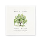 Green Watercolor Willow Tree Farm Wedding Thanks