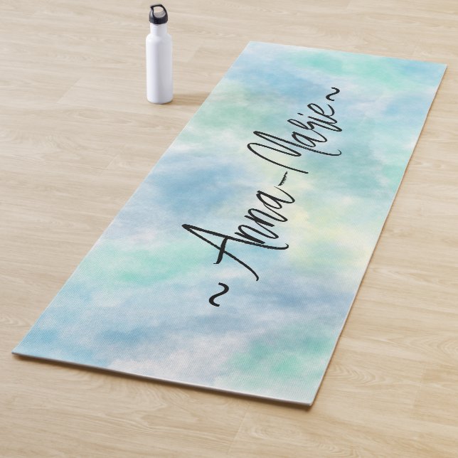 Green watercolor  yoga mat (In Situ)