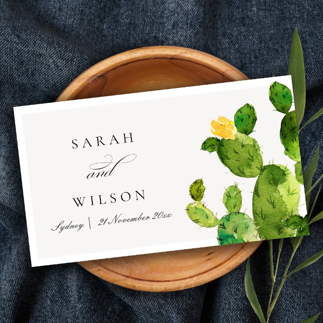 GREEN WATERCOLOUR DESERT CACTUS SAVE THE DATE (Creator Uploaded)