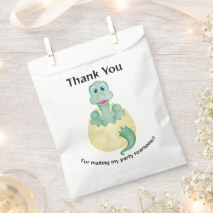 Green Watercolour Dinosaur Birthday Baby Shower Favour Bags