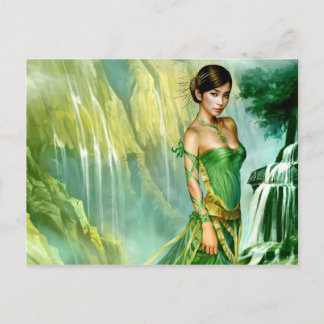 Green waterfall beauty postcard