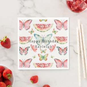Green Watermelon Birthday Napkin