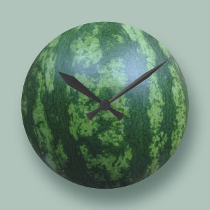 Green Watermelon Fruit Kitchen Wall Clock