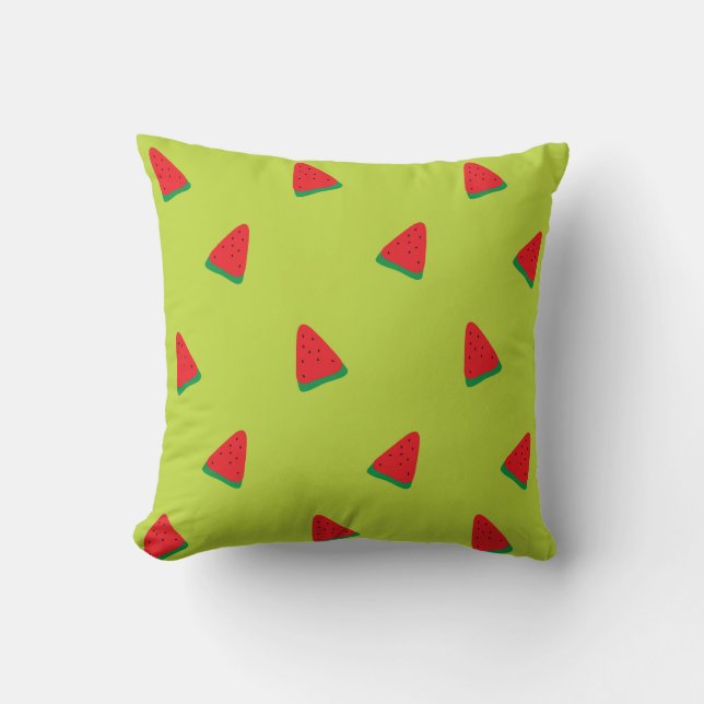 Green Watermelon Pattern Cushion (Front)