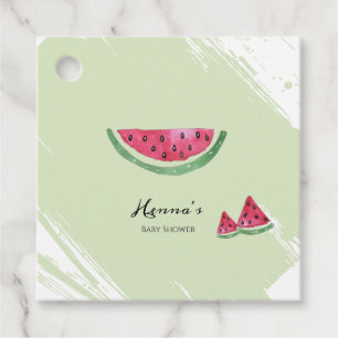 Green Watermelon Summer Baby Shower Favour Tag