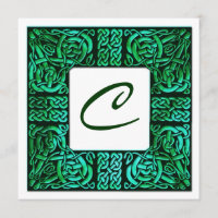 Green Waters Celtic Knotwork Wedding Invitation