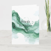 Green Wave Abstract Birthday