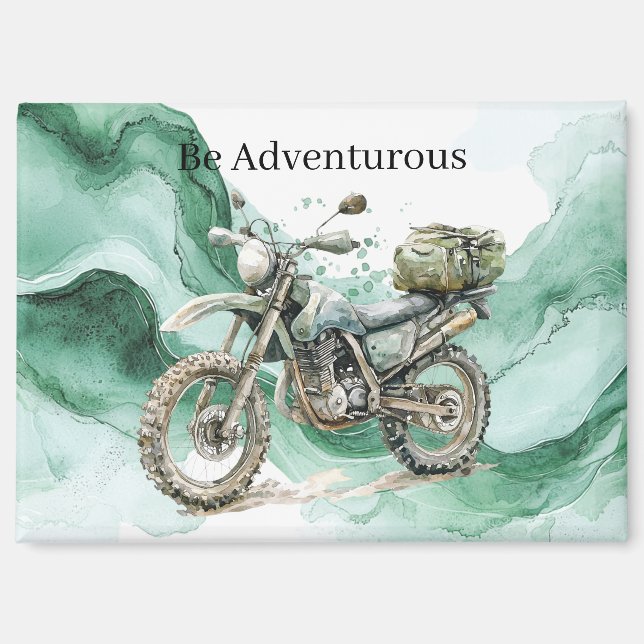 Green Wave Motorcycle Be Adventurous Magnet (Front)