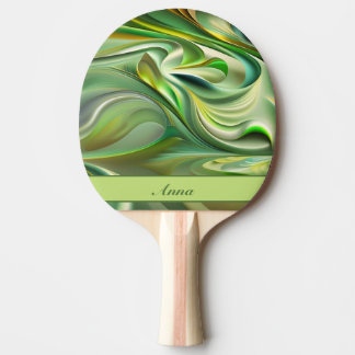 green wave pattern abstract ping pong paddle