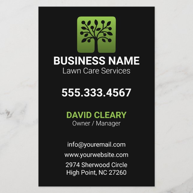 Green Wave Professional Tree Lawn Care Flyer (Front)