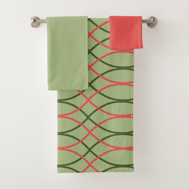 Green Waves  Bath Towel Set (Insitu)