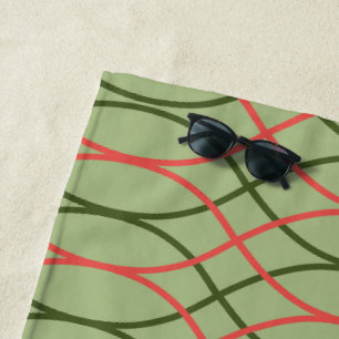 Green Waves Beach Towel