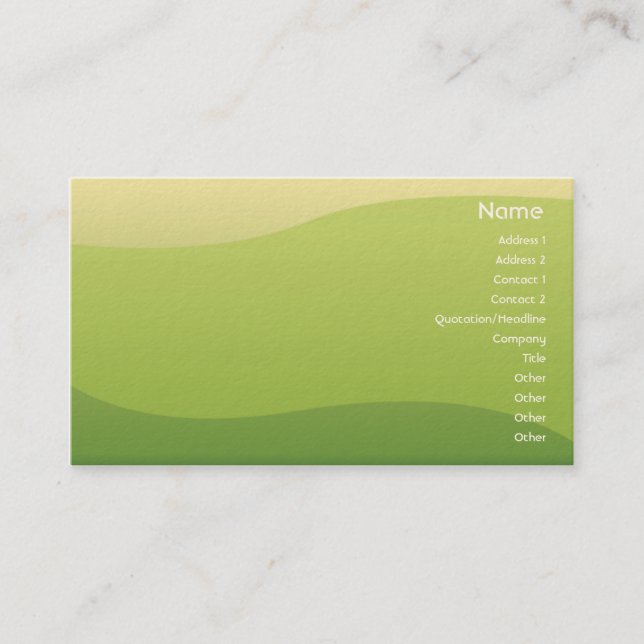 Green Waves - Business Card (Front)