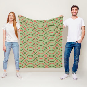 Green Waves  Fleece Blanket