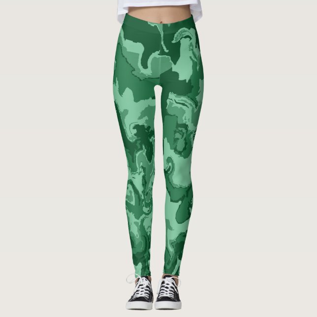 Green Waves Leggings (Front)