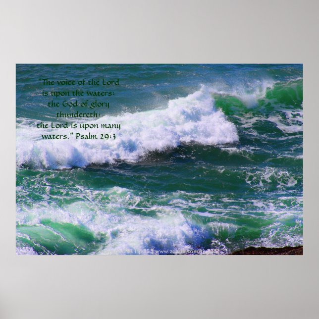 Green Waves Print w/Scripture Verse (Front)