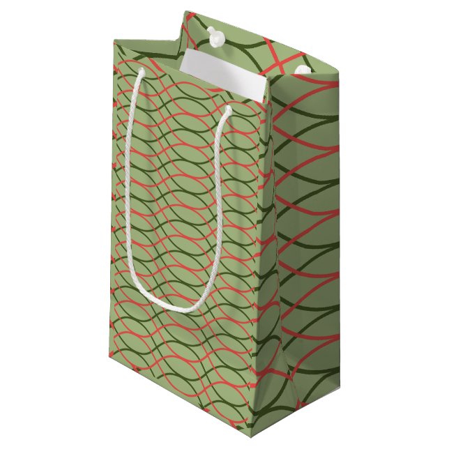 Green Waves  Small Gift Bag (Front Angled)