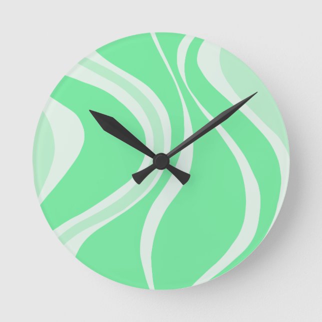 Green Waves Wall Clock (Front)