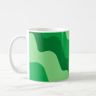 Green wavy ocean waves gradient pattern coffee mug