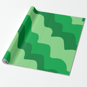Green wavy ocean waves gradient wrapping paper