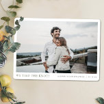 Green We Tied the Knot! Photo Elopement Wedding  Announcement<br><div class="desc">This simple, elegant modern photo wedding elopement announcement flat card template features your names and details beneath your photo. We've chosen rounded corners as the default shape but it looks great with sharp corners, too, so try both looks in editing mode to see which grabs you! We've picked an elegant...</div>