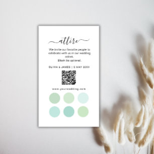 Green Wedding Attire Dress Code Card