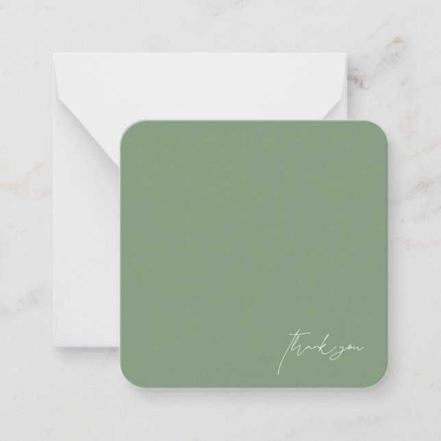 Green Wedding Blank Thank You Card (Front)