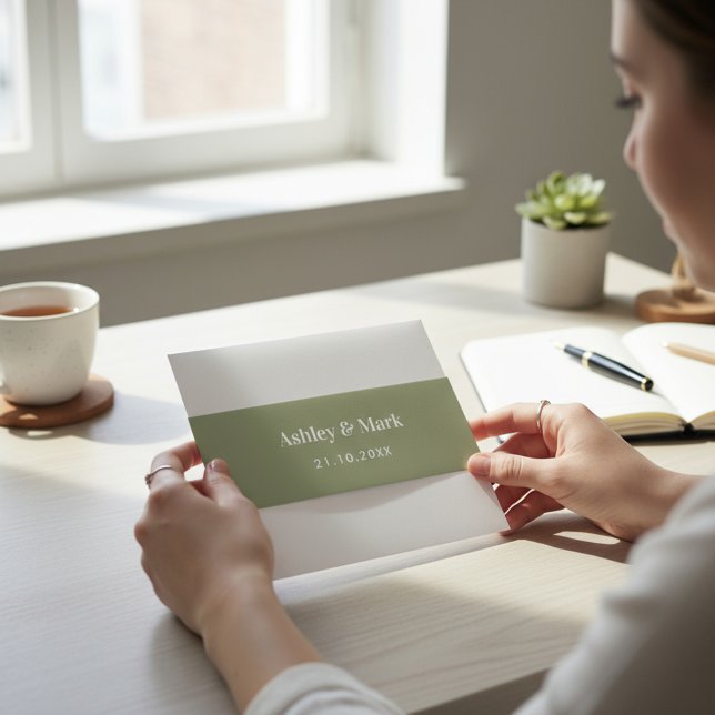 Green Wedding Bride Groom   Invitation Belly Band (Creator Uploaded)