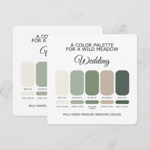 Green Wedding Colour Palette Card