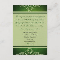 Green Wedding Custom Accommodations Card
