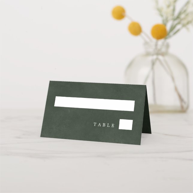 Green wedding elegant typography classy place card (Front)