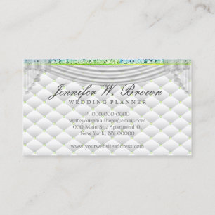 Green Wedding Event Interior Decor Curtain Business Card