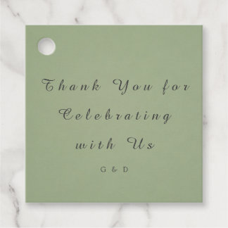 Green Wedding Favor Tag Template
