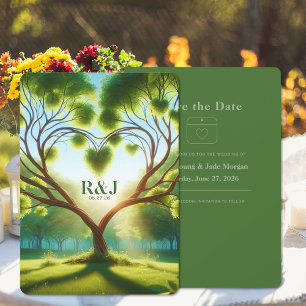 Green Wedding Flat Save The Date Card