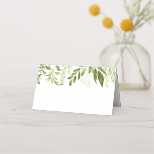 Green Wedding Food Label Cards, Rustic Greenery Place Card