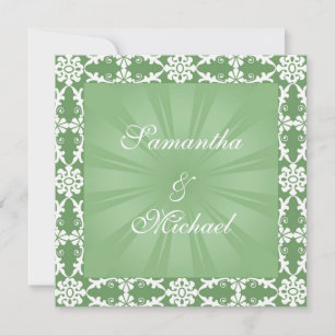 Green wedding invitation