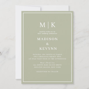 Green Wedding Invitation